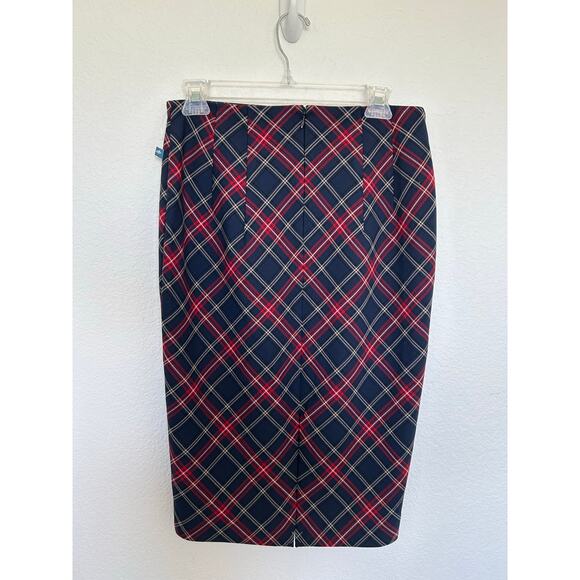 Express High Waisted Plaid Midi Skirt - 6 - Picture 3 of 3